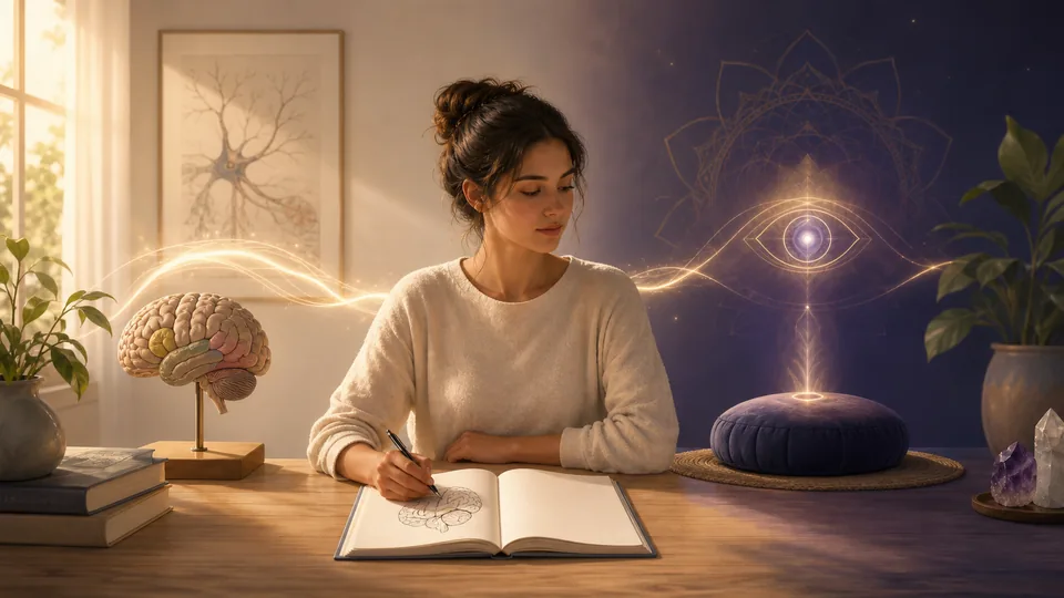 Estudo equilibrado entre biologia e espiritualidade na relação entre pineal e terceiro olho