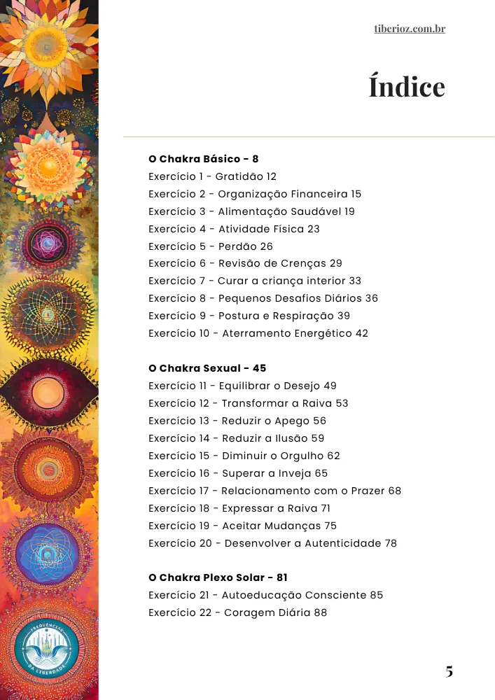 página interna do e-book 69 Exercícios Para Alinhar os Chakras