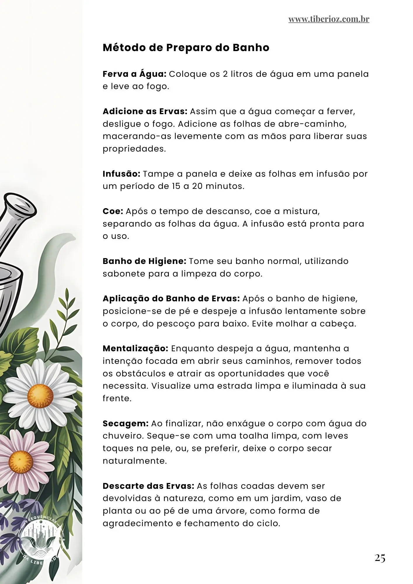página interna do e-book 110 Banhos de Limpeza Energética