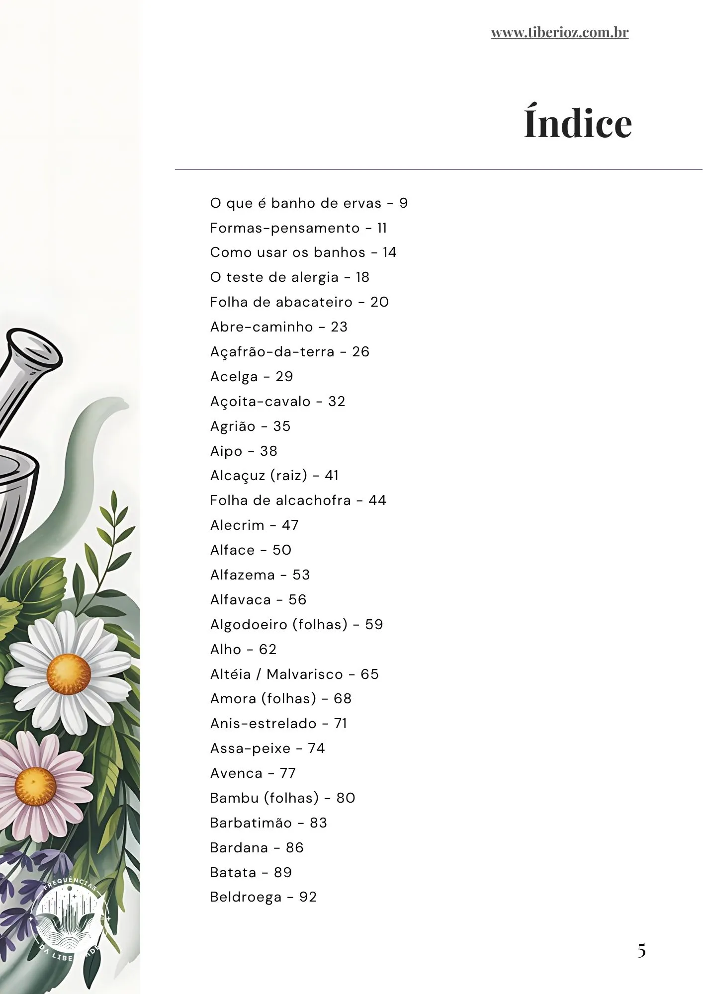 página interna do e-book 110 Banhos de Limpeza Energética