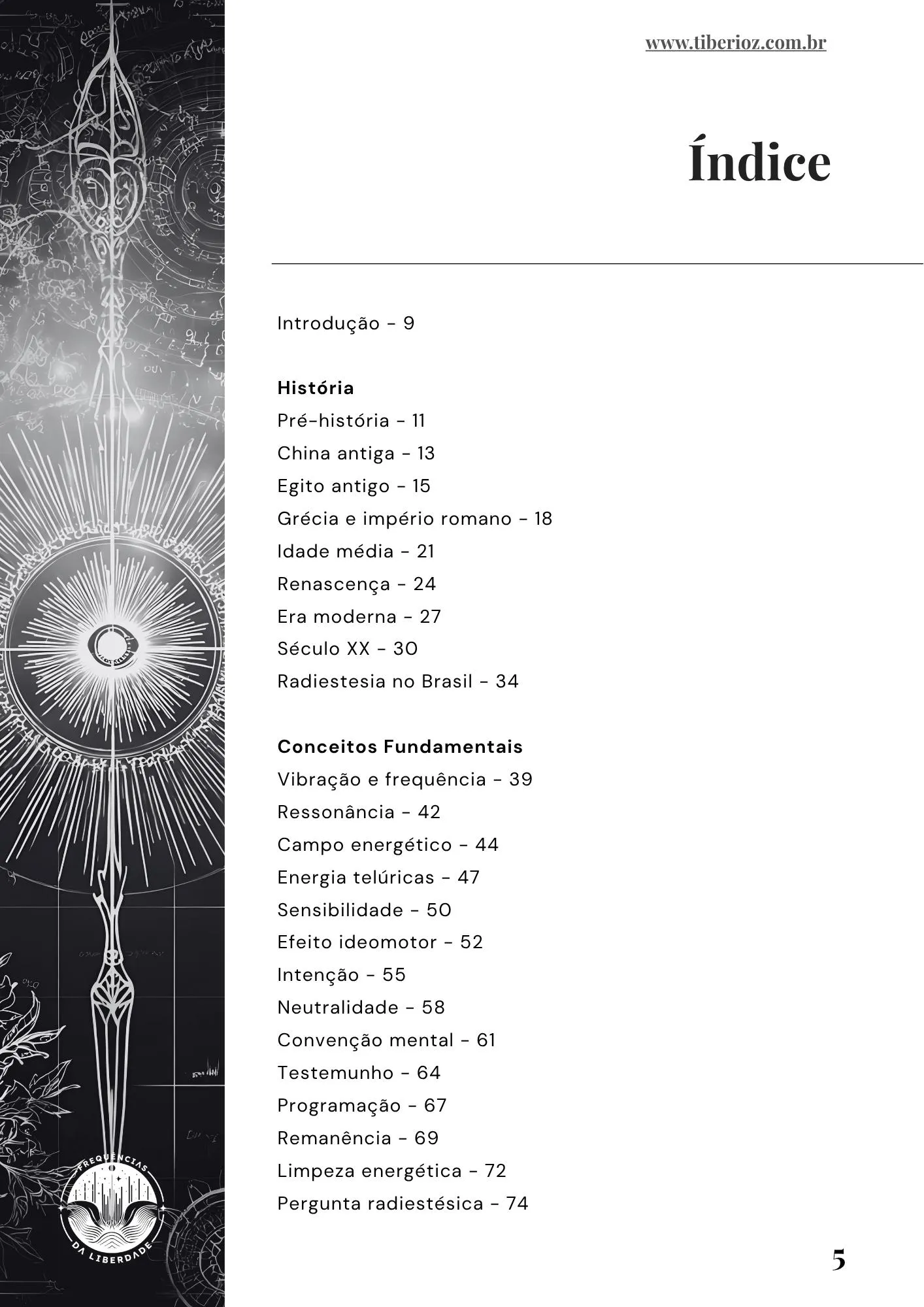 página interna do e-book Guia de Radiestesia para Iniciantes