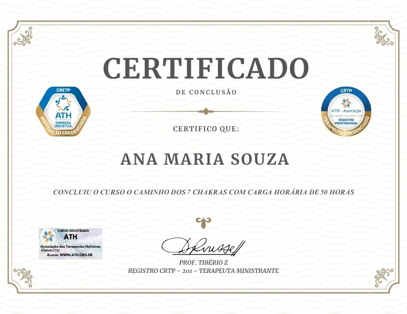 Certificado Curso dos 7 Chakras