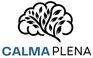 logotipo calma plena azul