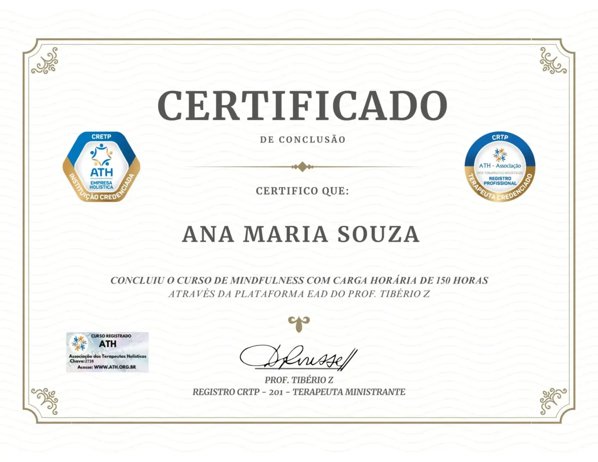 certificado curso de atenção plena