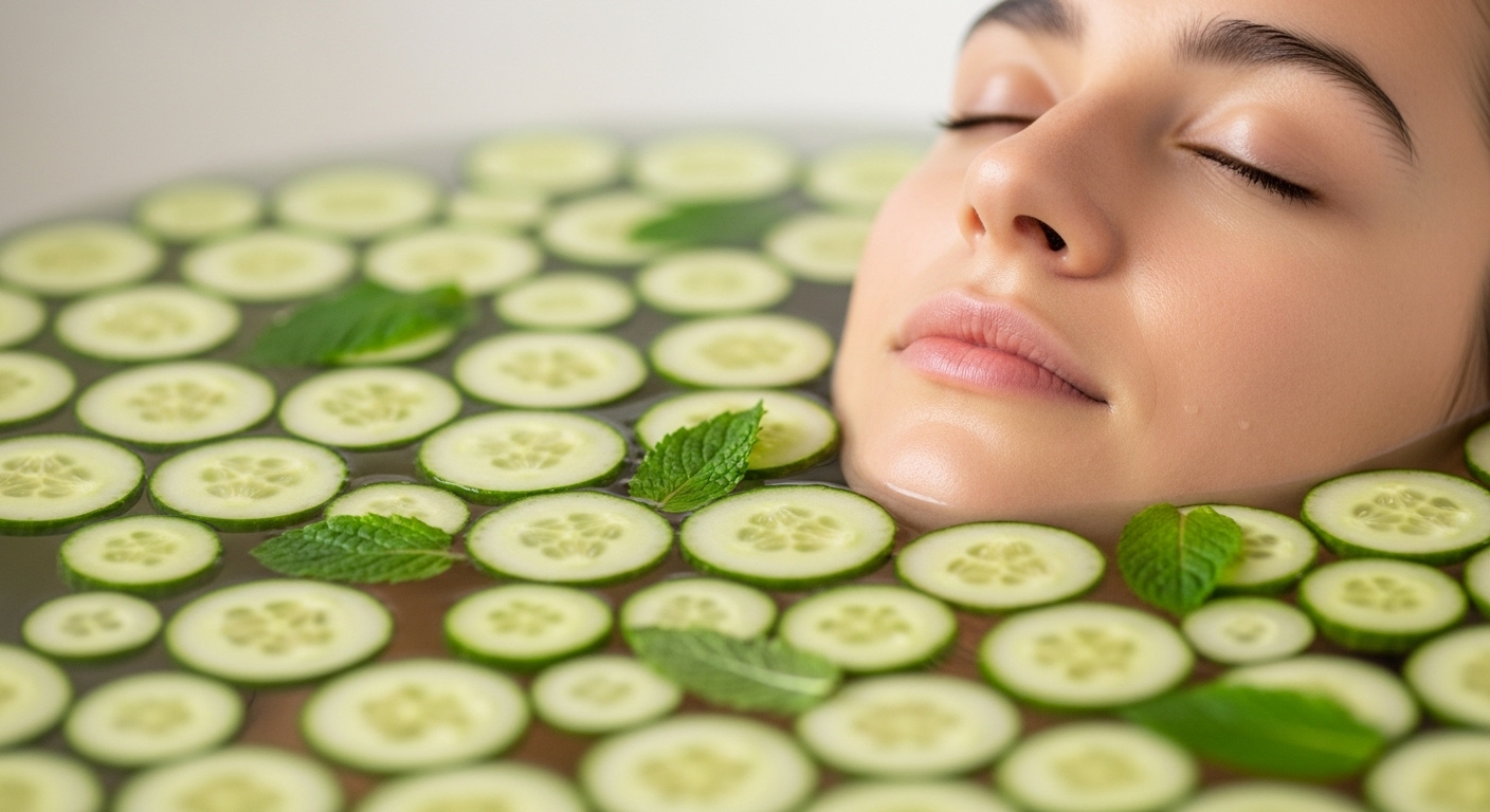 Banho Energético de Calma e Frescor Emocional com Pepino