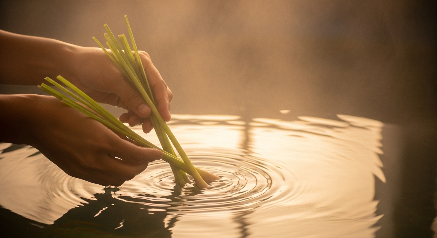 Banho Energético para Calma Mental e Alívio do Estresse com Capim-Cidreira